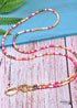 Boho Necklace, Long Blue Hippie Shell